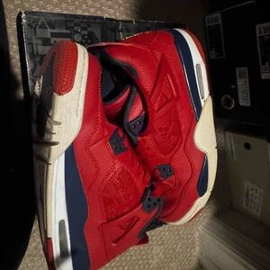 Jordan Red and Navy Kids Sneakers